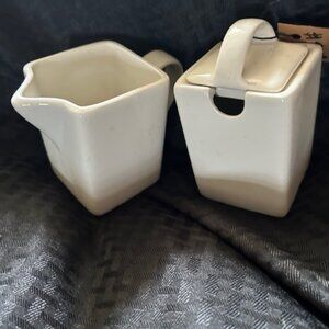 strawberry street sugar and creamer white set lot ceramic minimalist